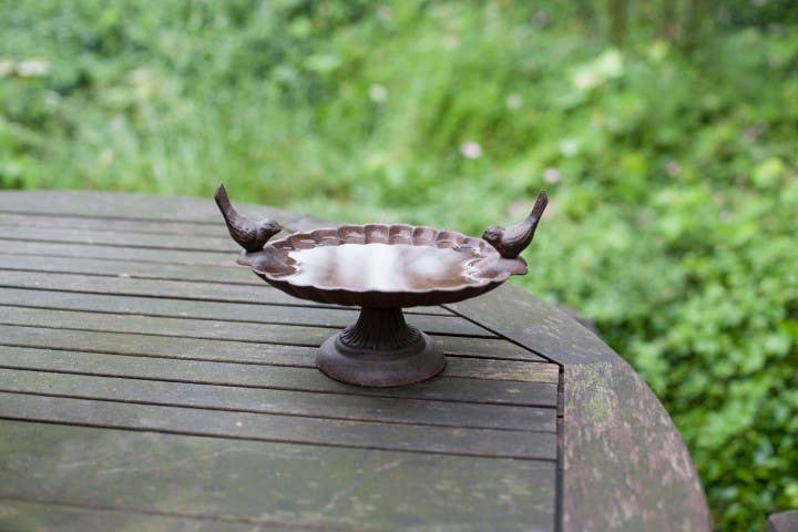 Small Metal Bird Bath with Stand