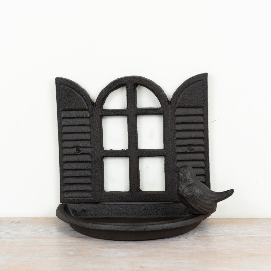 Cast Iron Wall Hung Bird Feeder 18cm
