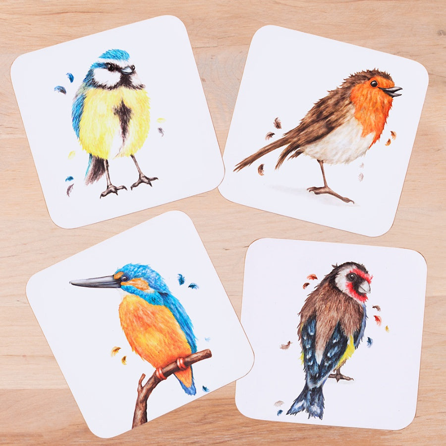 British Birds Coasters - set of 4 - The Leonardo Collection