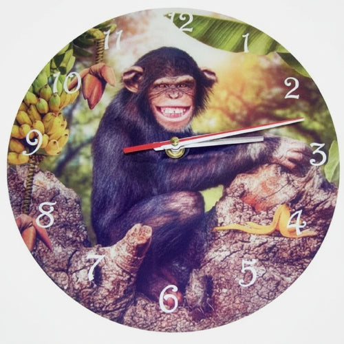 Charlie Chimp Clock - 25cm by Cindy Grundsten