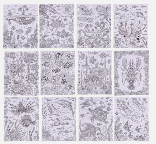 Adult Colouring Book - Sea & Ocean - 24 Pages